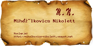 Mihálkovics Nikolett névjegykártya